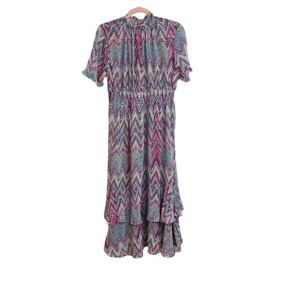 Sailor Abstract Modest Maxi Tiered Dress - Picture 2 of 9